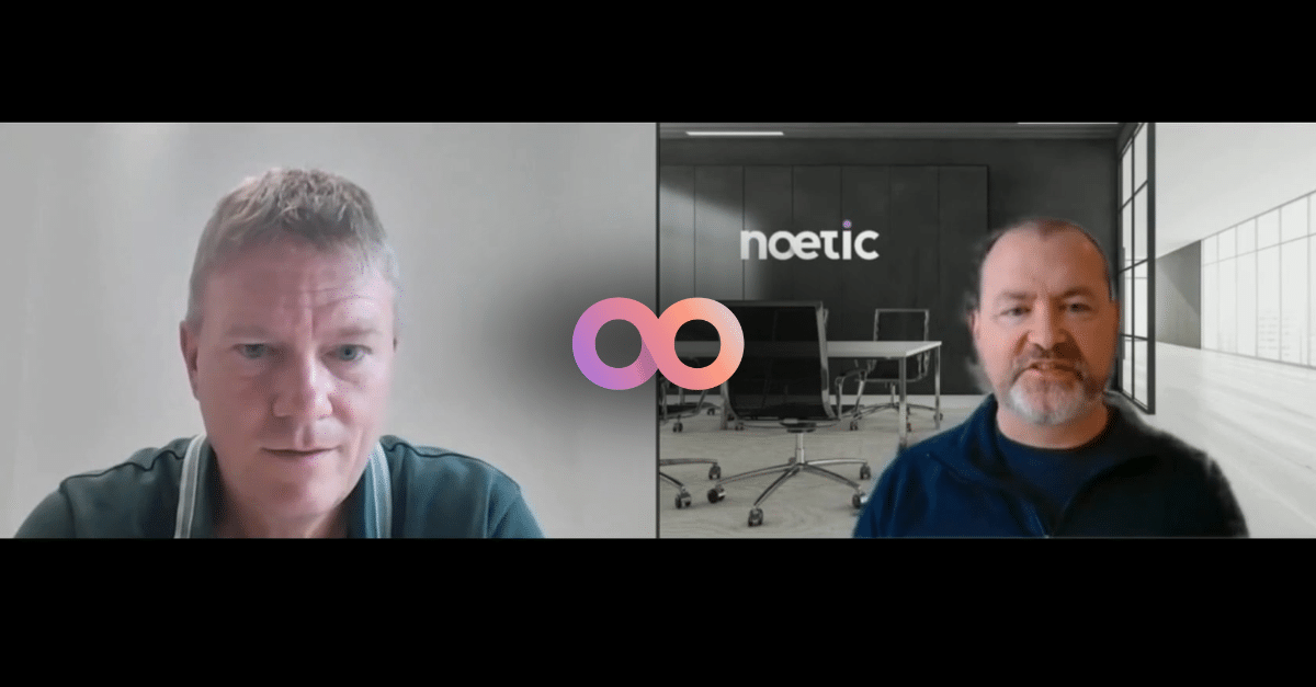 Richard Horne and Jamie Cowper video conference with Noetic logo