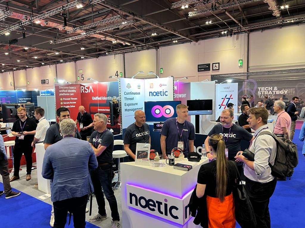 People crowded around Noetic booth in Infosecurity Europe conference